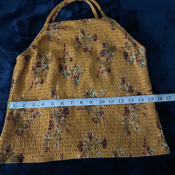 Burnt Orange smocked Flower halter top - Picture 9 of 9